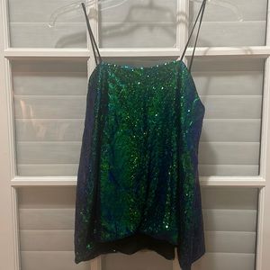 Green sequin tops, size large